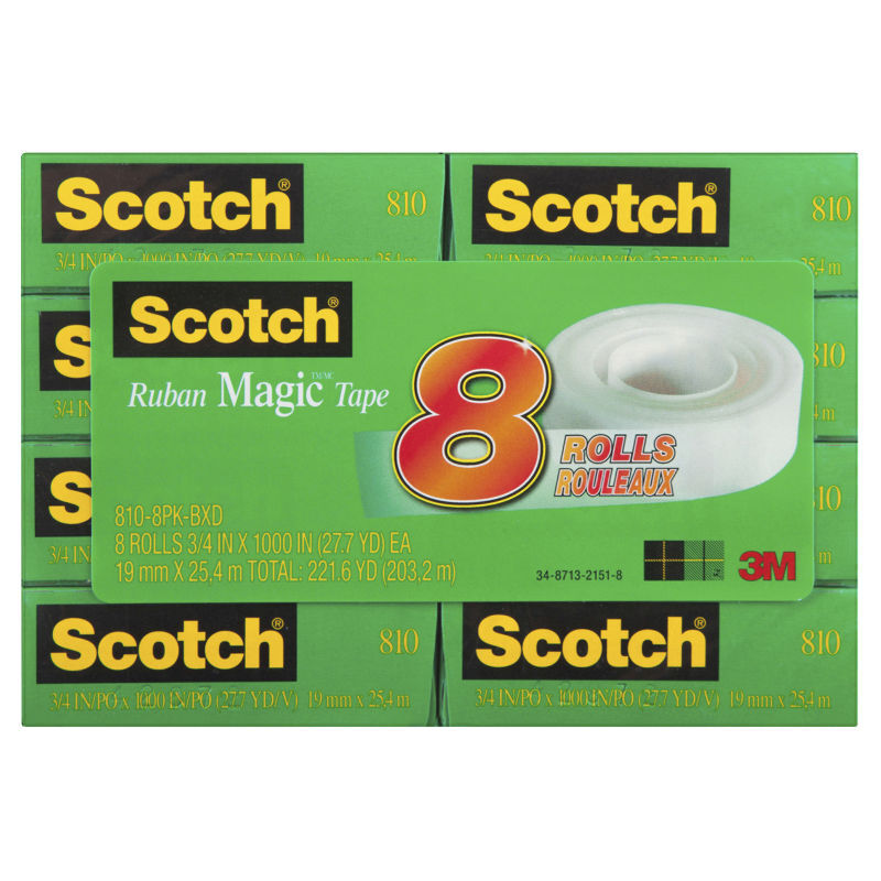SCOTCH Tape 810-8PK-BXD 19mm Pack of 8 5