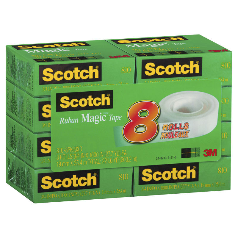 SCOTCH Tape 810-8PK-BXD 19mm Pack of 8 6