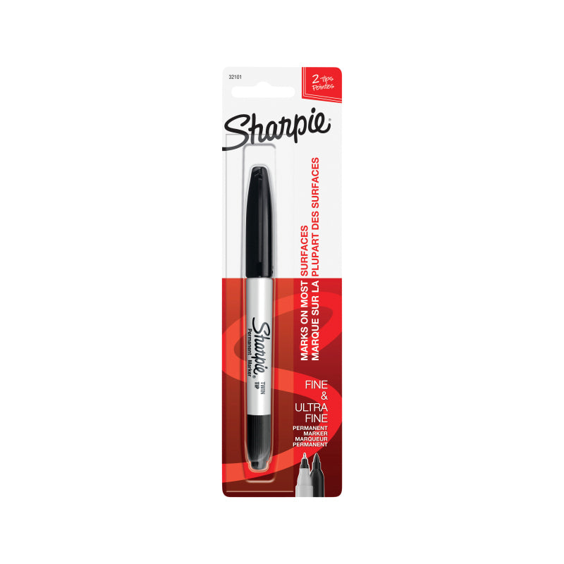 SHARPIE Marker TwinTip Black Box of 6 3