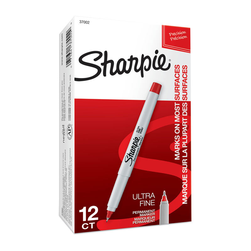 SHARPIE Ultra Fine Point Permanent Marker Red Box of 12 3