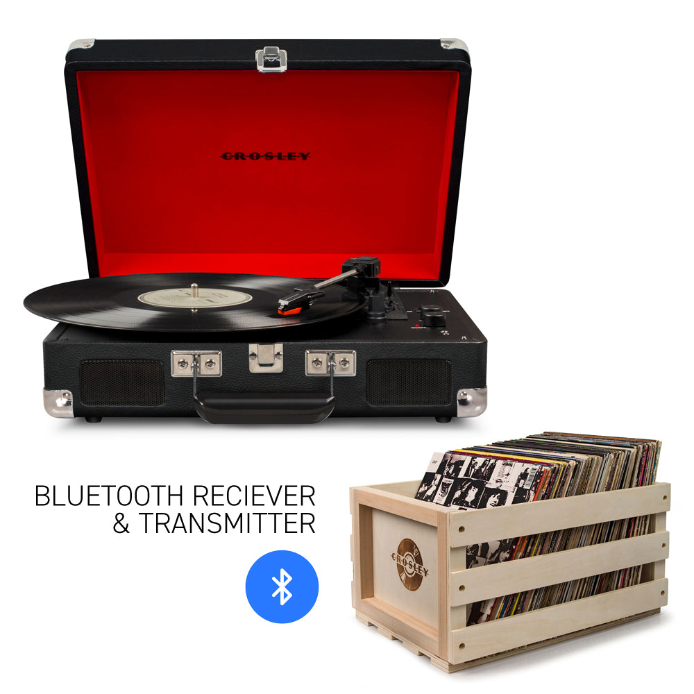 CROSLEY Crosley Cruiser Black - Bluetooth Turntable & Record Storage Crate 5