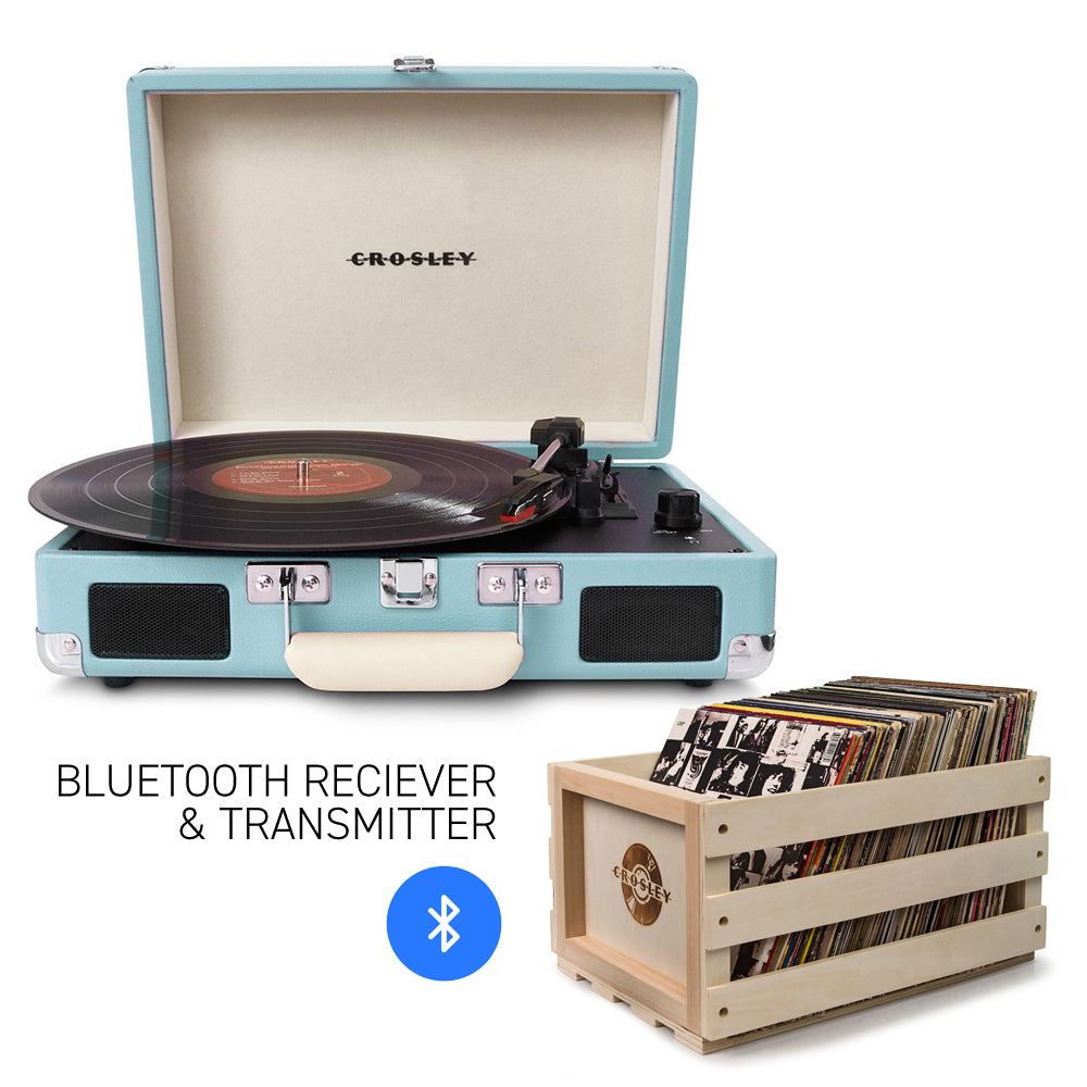 CROSLEY Crosley Cruiser Turquoise - Bluetooth Turntable & Record Storage Crate 5