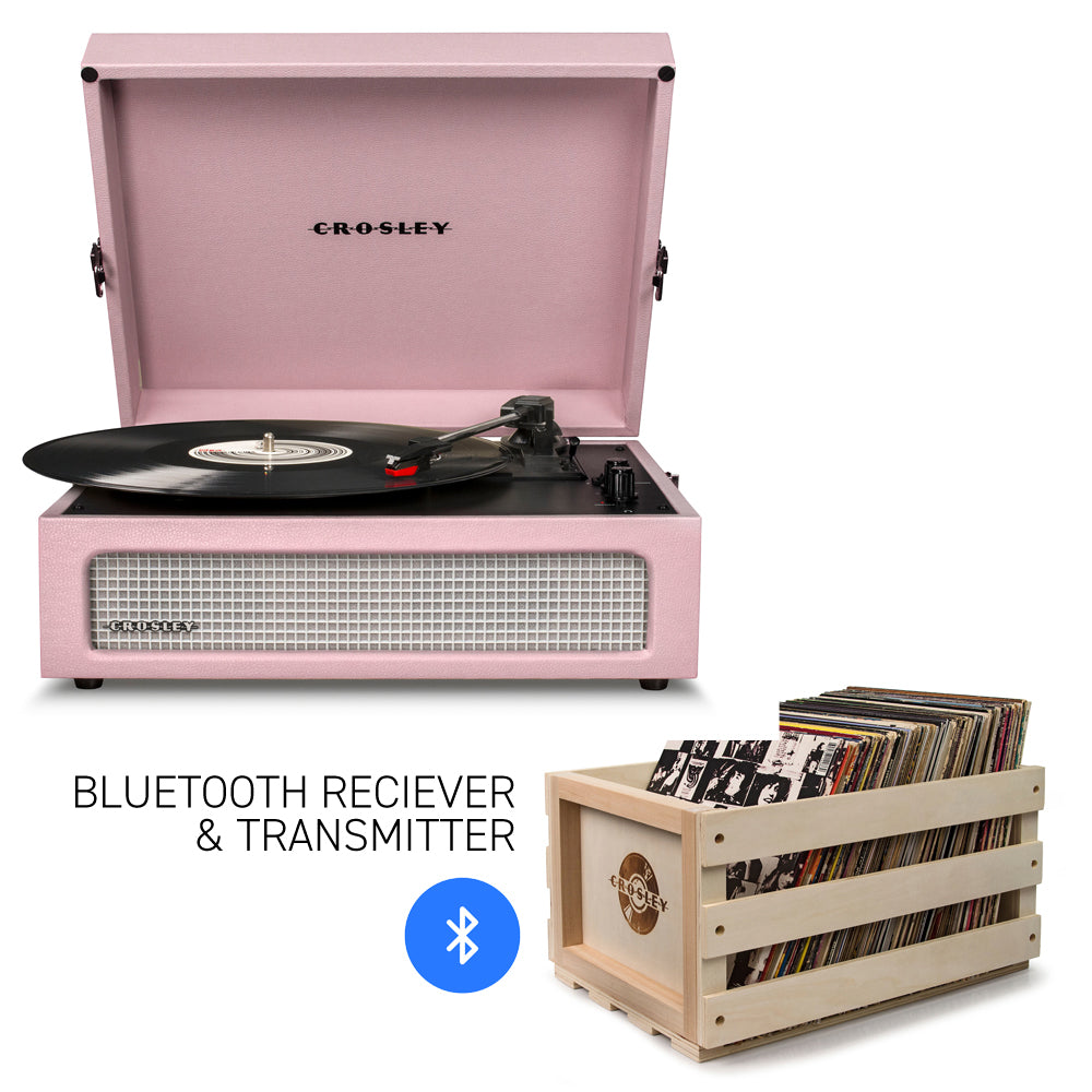 CROSLEY Crosley Voyager Amethyst - Bluetooth Portable Turntable  & Record Storage Crate 4
