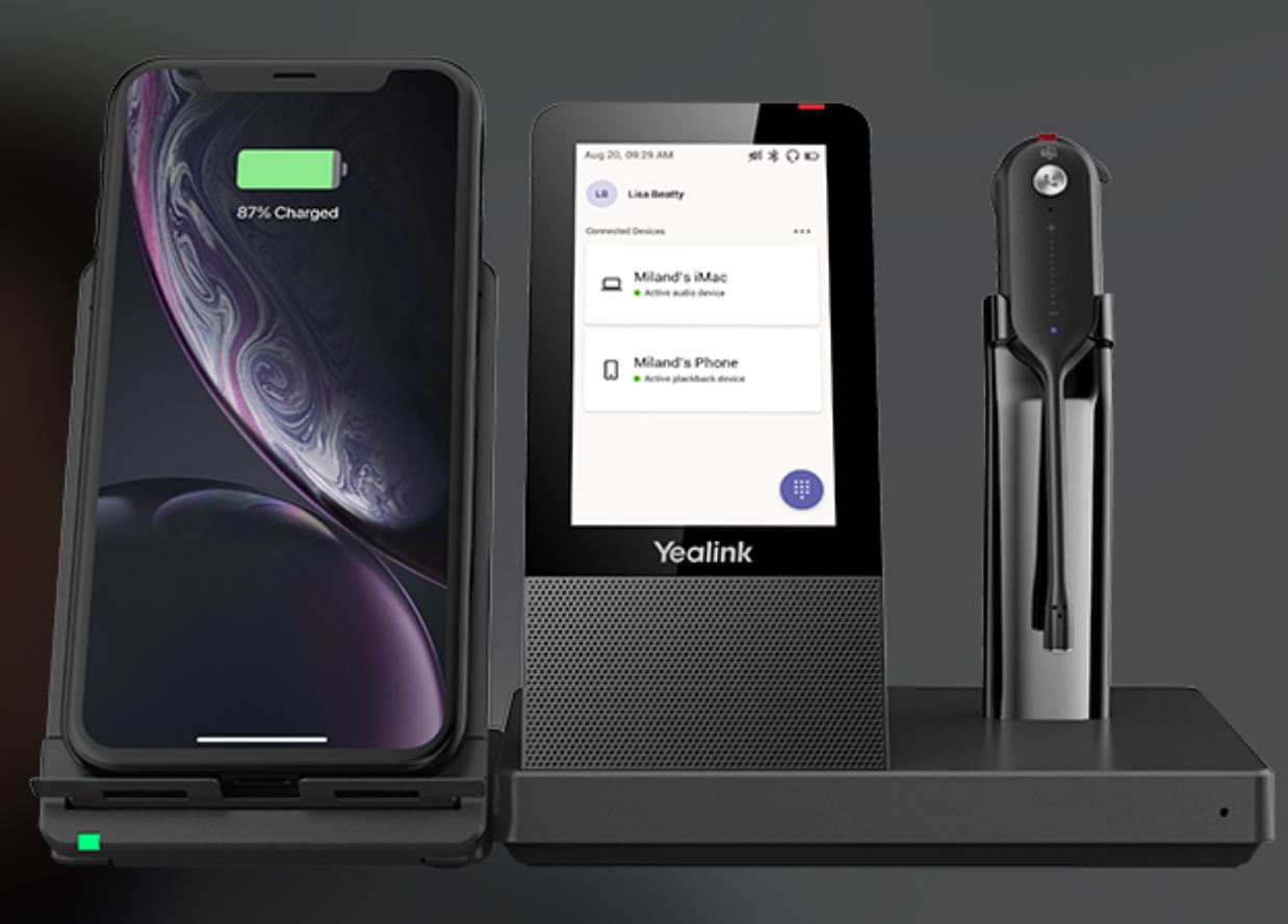 YEALINK WH67 Standard UC DECT Wireless Headset With Touchscreen, Busy light On Headset. All Devices in One. All Connection in One. All Control in One 4