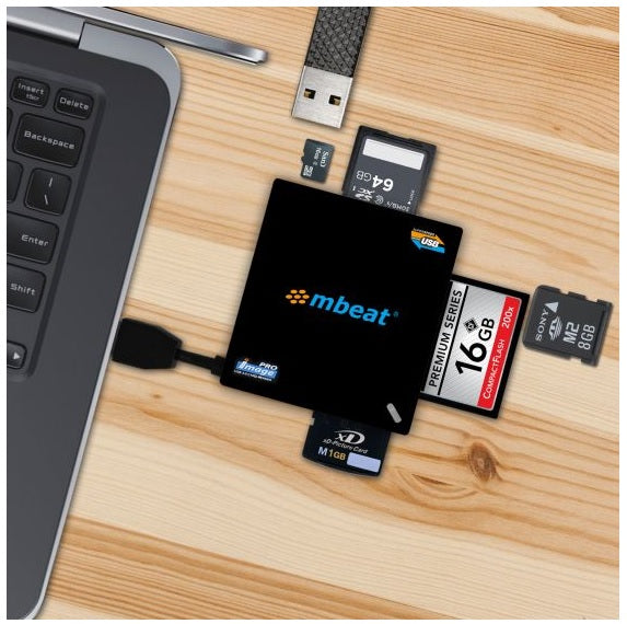 MBEAT USB 3.0 Super Speed Multiple Card Reader - 2x SD and 2x Micro SD/Compatible SDHC/MicroSDHC to SDHC/MicroSDHC/USB 3.0 High Speed 100MB/s 3