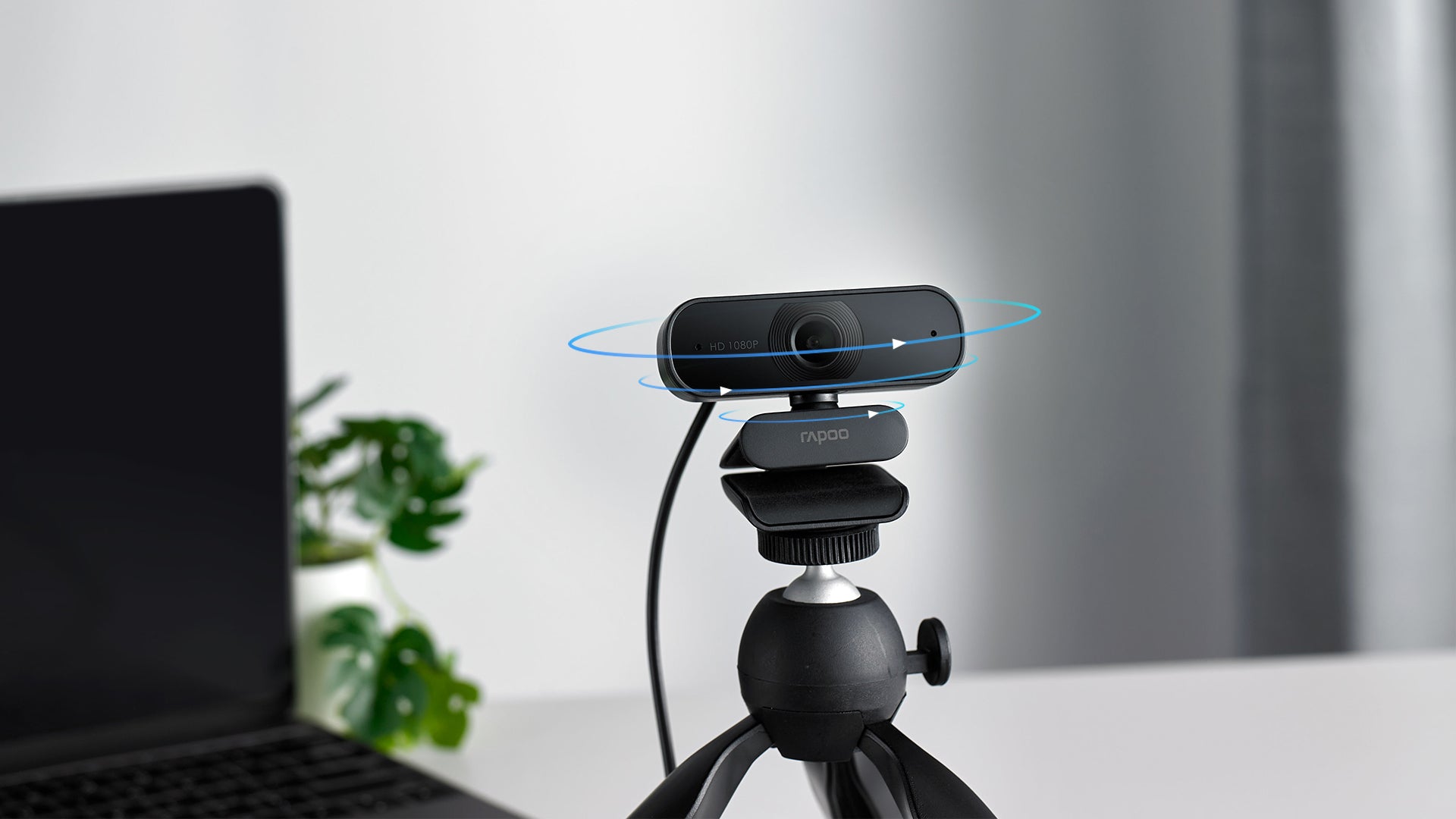RAPOO C260 Webcam FHD 1080P/HD720P, USB 2.0 Compatible Win7/8/10, Mac OS X 10.6 or above, Chrome OS and Android V5.0 or above - Ideal for TEAMS, Zoom 6
