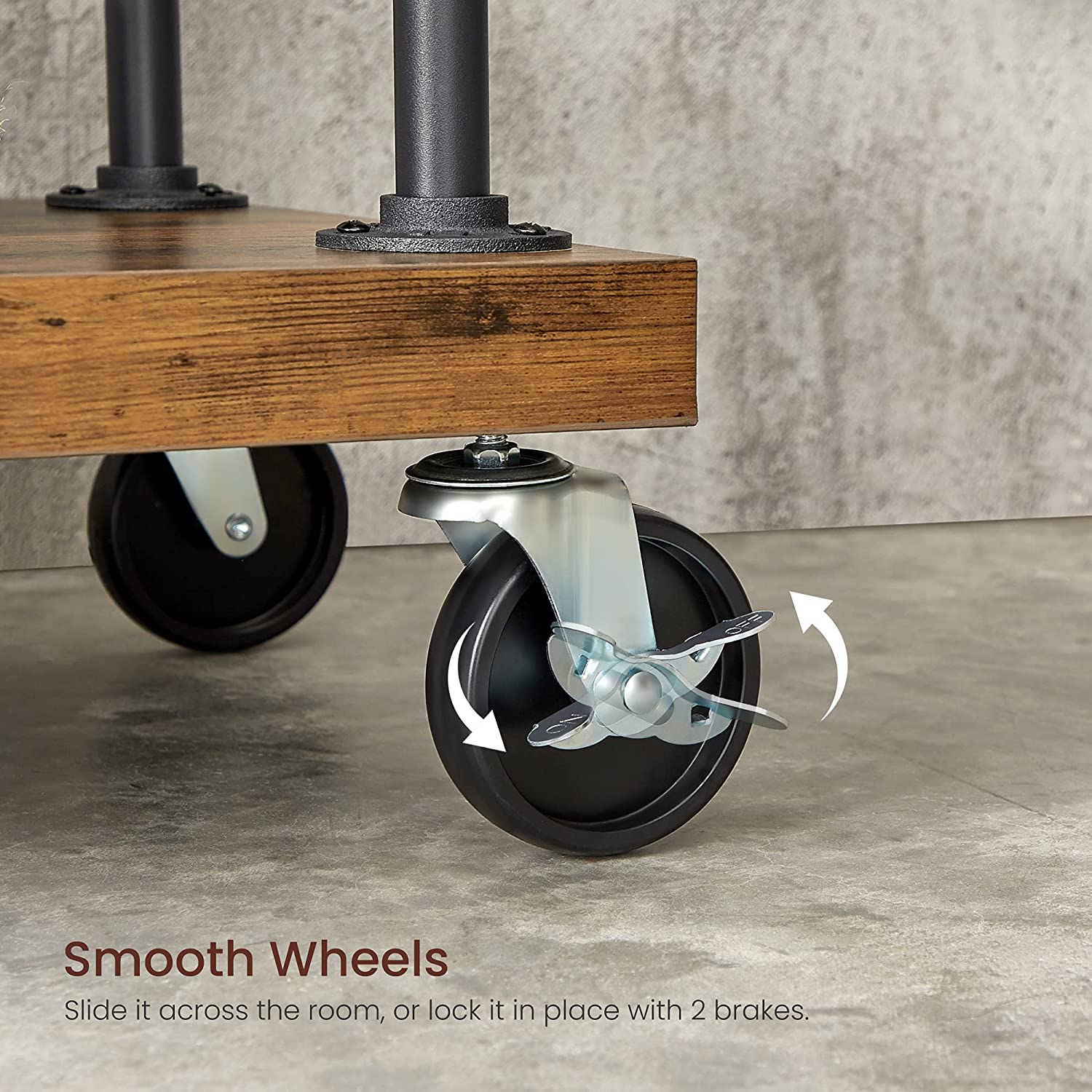 Clothing Garment Rack on Wheels with 5-Tier, Industrial Pipe Style, Rustic Brown 6