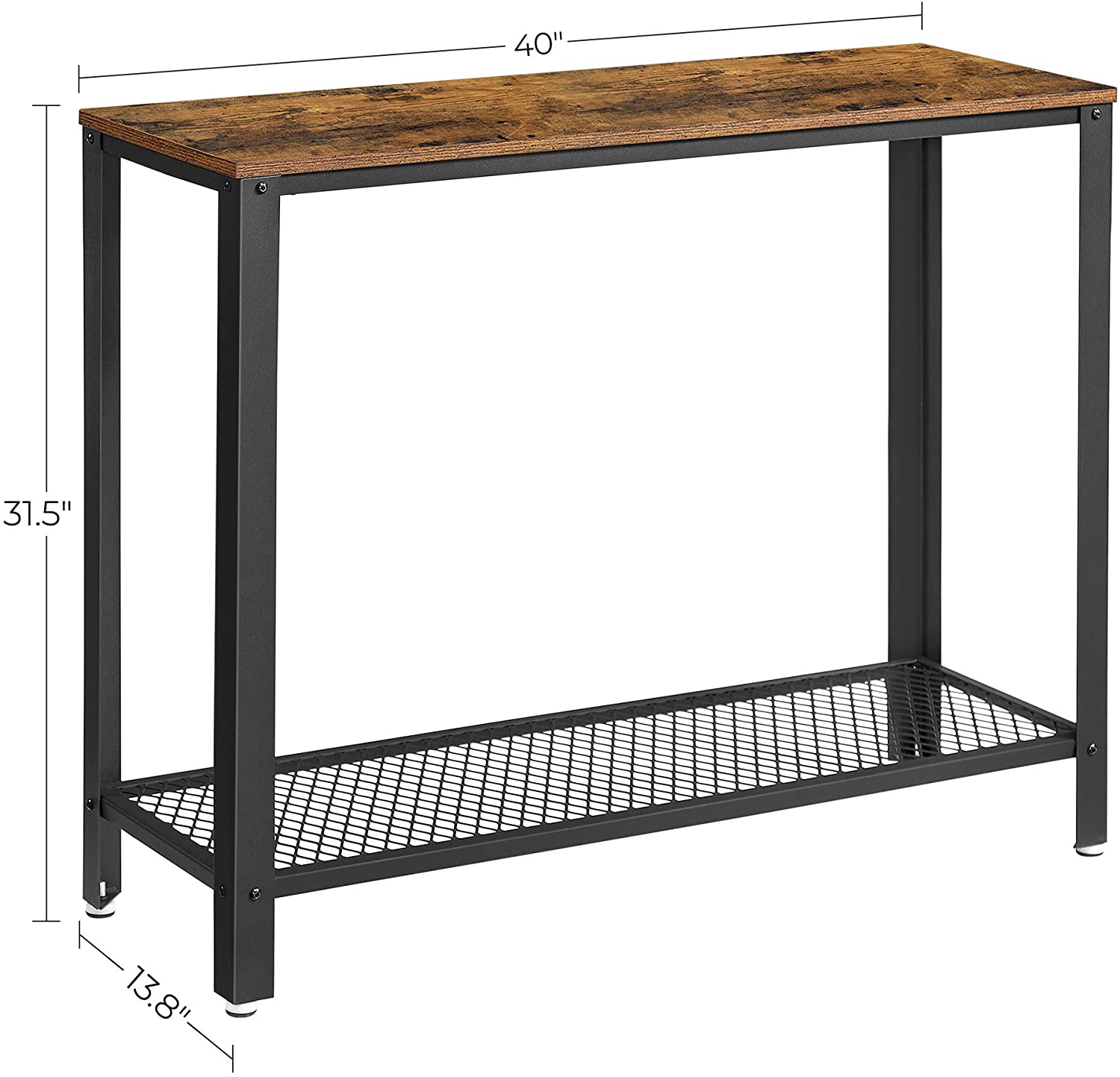Console Table Metal Frame Rustic Brown 5