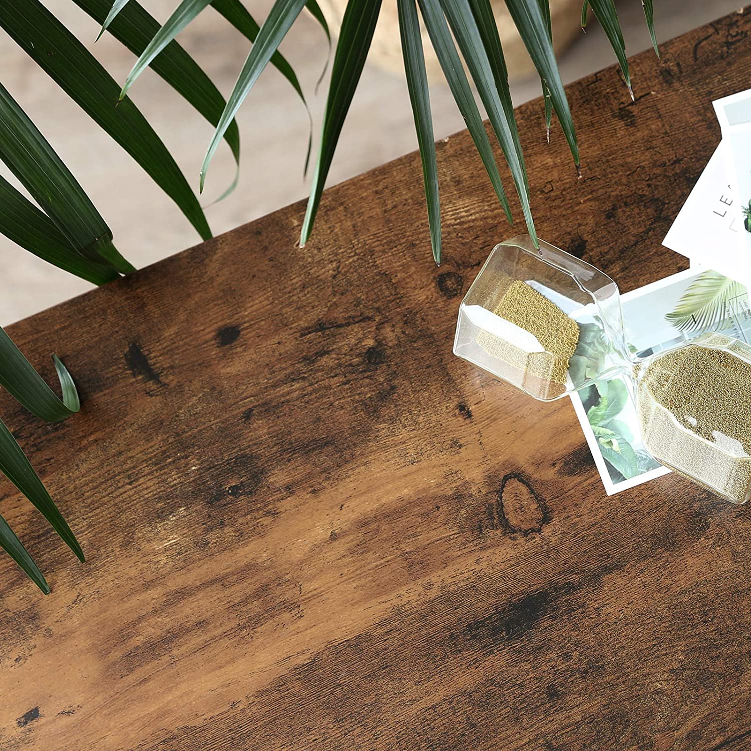 Shoe Rack with 2 Mesh Shelves, Rustic Brown and Black 6