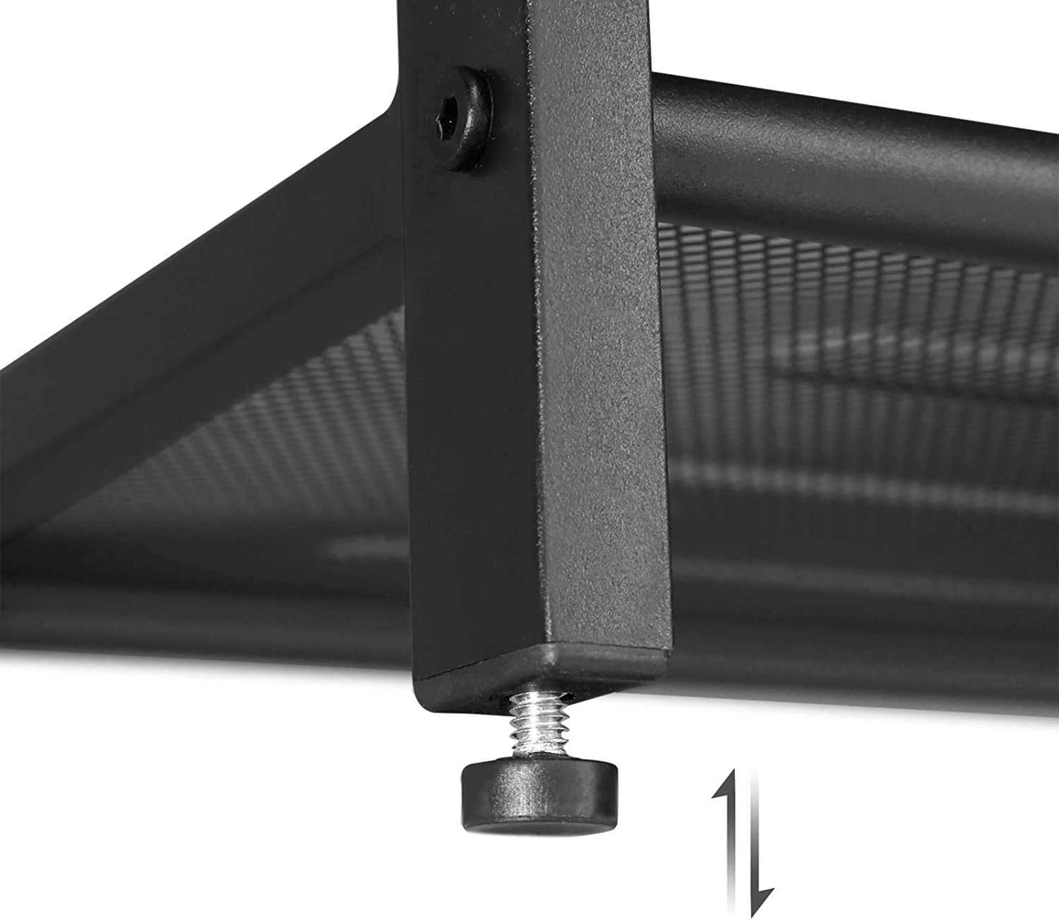 Shoe Rack with 2 Mesh Shelves, Rustic Brown and Black 7