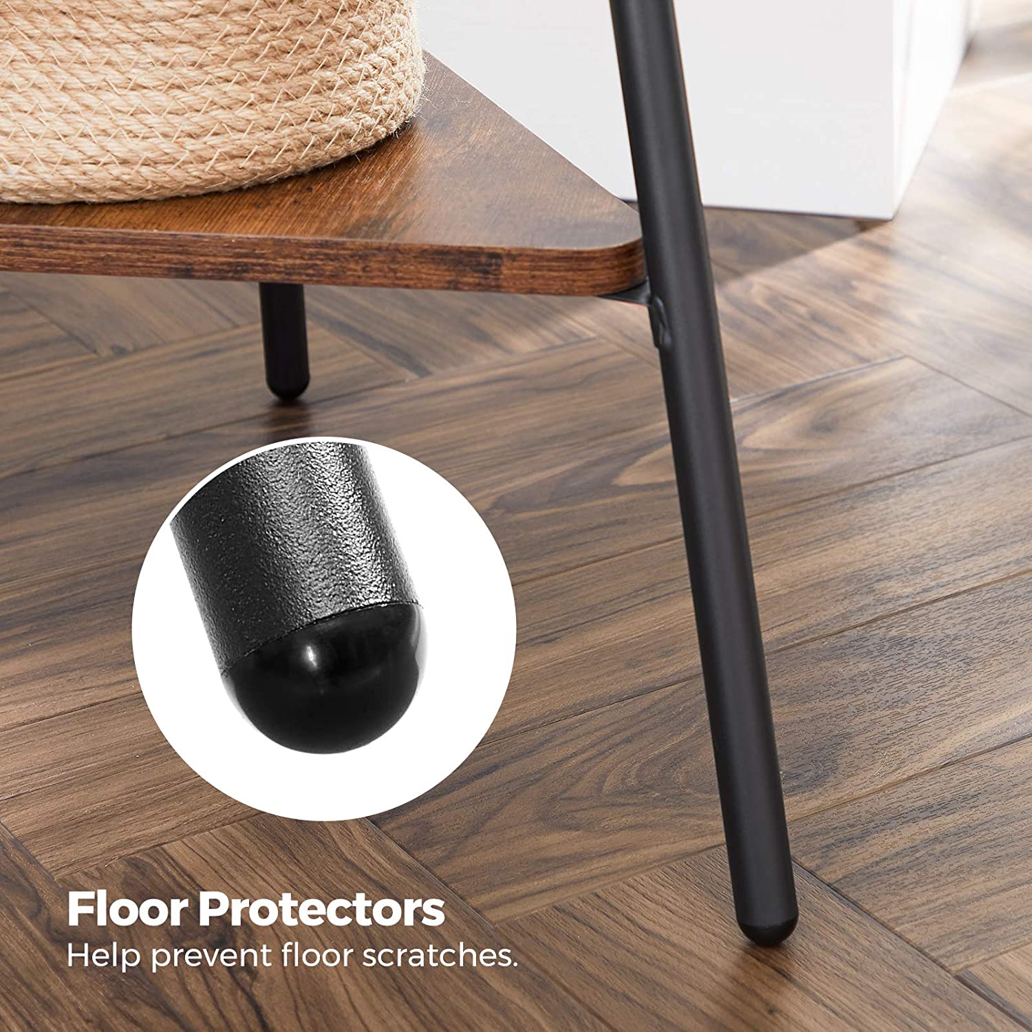 Black Coat Rack Stand Industrial Style 2 Shelves Clothes 8