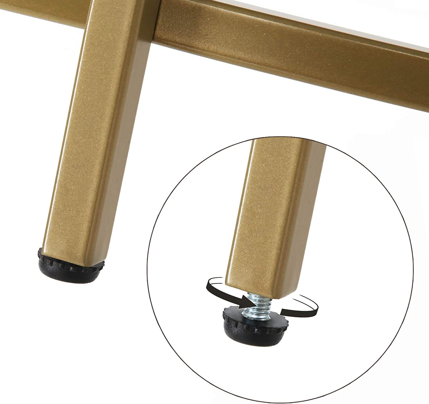 Gold Round Side Table with Golden Metal Frame Robust and Stable 5