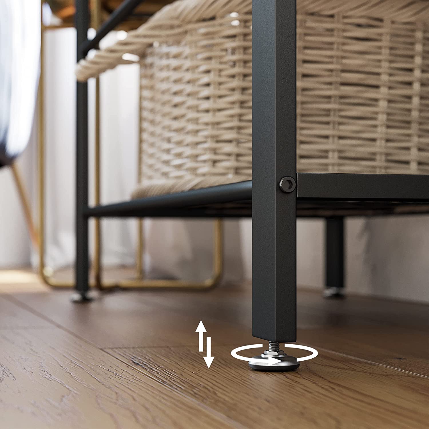 Vintage Coat Rack Shoe Bench, Wood Look Accent Furniture and Metal Frame 8