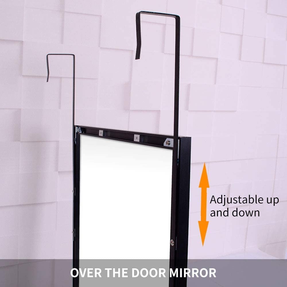 Full-Length Mirror Long Standing for Bedroom and Bathroom (106 x 35 cm, Black) 3