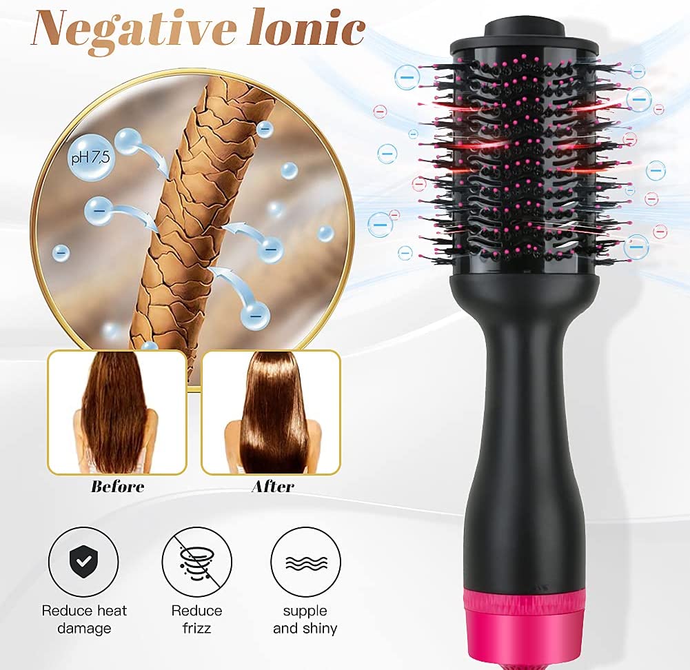 Hot Air One-Step Hair Dryer Negative Ion Anti-Frizz Blowout for Drying,Straightening, Curling and Volumizer (AU Plug) 3