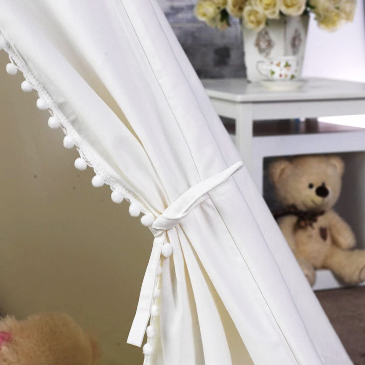 5 Poles Giant Kids Teepee Tent (Natural Canvas) 5