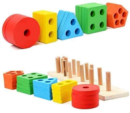 Wooden Educational Preschool Blocks Puzzle for 3 to 5 Year Old Kids Toys 4