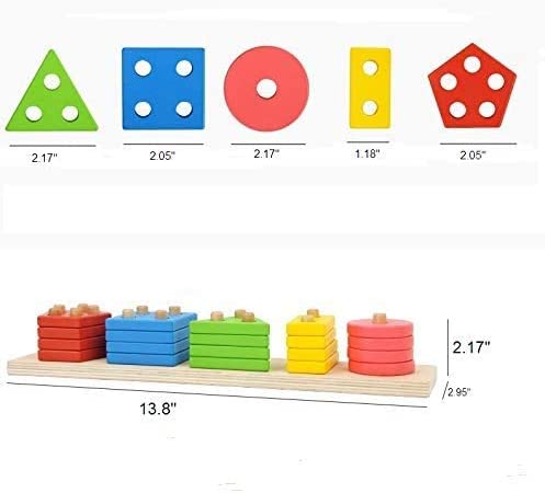 Wooden Educational Preschool Blocks Puzzle for 3 to 5 Year Old Kids Toys 6