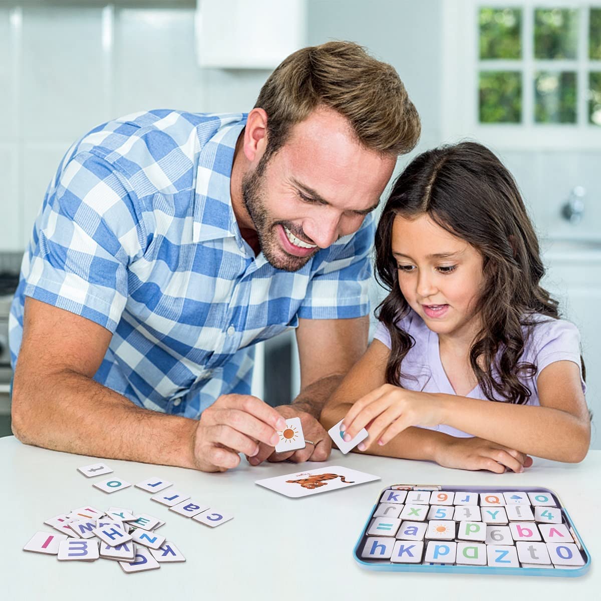 Wooden Magnetic Letters Numbers Alphabet Fridge Magnets Educational Toy Set Preschool Learning for 3 to 5 Years Kid Toddler 6