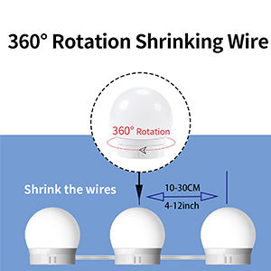 Hollywood Vanity Style LED Makeup Lights Mirror with 3 Color Modes Lights with 10 Dimmable Bulbs (Mirror Not Include) 10