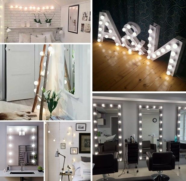 Hollywood Vanity Style LED Makeup Lights Mirror with 3 Color Modes Lights with 10 Dimmable Bulbs (Mirror Not Include) 11