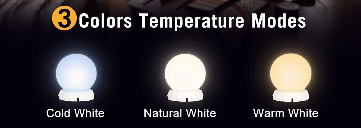 Hollywood Vanity Style LED Makeup Lights Mirror with 3 Color Modes Lights with 10 Dimmable Bulbs (Mirror Not Include) 3