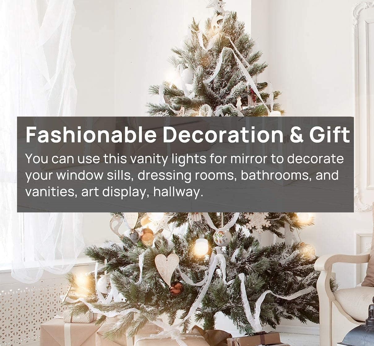 Hollywood Vanity Style LED Makeup Lights Mirror with 3 Color Modes Lights with 10 Dimmable Bulbs (Mirror Not Include) 8