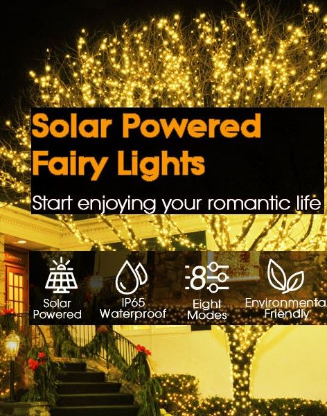 200 Waterproof LED Solar Fairy Light Outdoor with 8 Lighting Modes for Home,Garden and Decoration 8