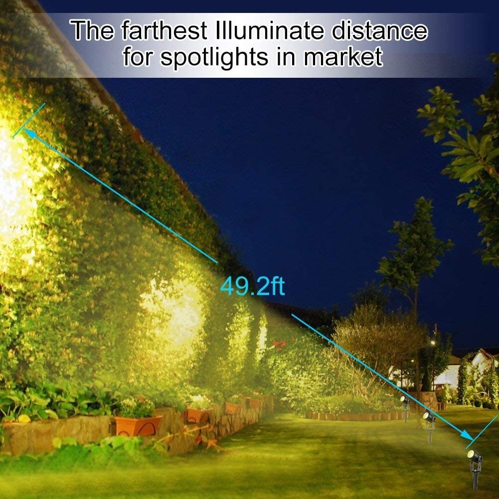 3 x LED Spotlights Powered Solar Garden Lights Outdoor Waterproof (Warm White) 4