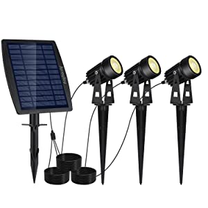 3 x LED Spotlights Powered Solar Garden Lights Outdoor Waterproof (Warm White) 8