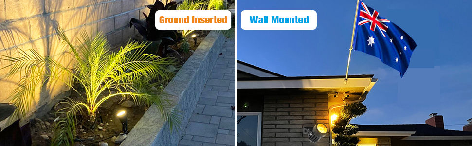 3 x LED Spotlights Powered Solar Garden Lights Outdoor Waterproof (Warm White) 9