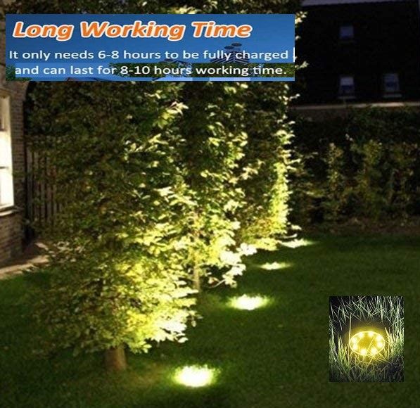 8 Pack LED Solar Pathway Lights Outdoor Solar Ground Lights (Warm White) 3