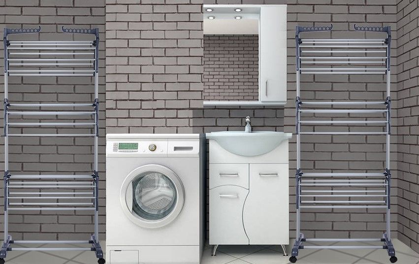 3 Tier Foldable Clothes Drying Rack for Laundry Dryer with Hanger Stand Rail Indoor 11