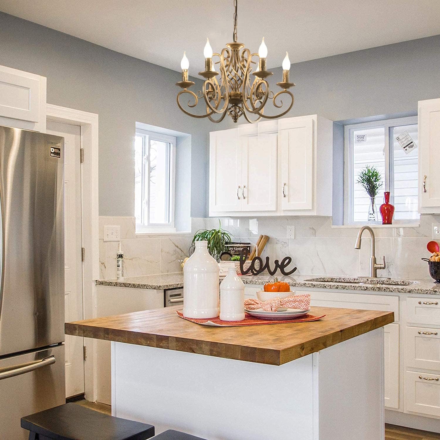 French Country Chandelier, 6 Lights, Rustic 3