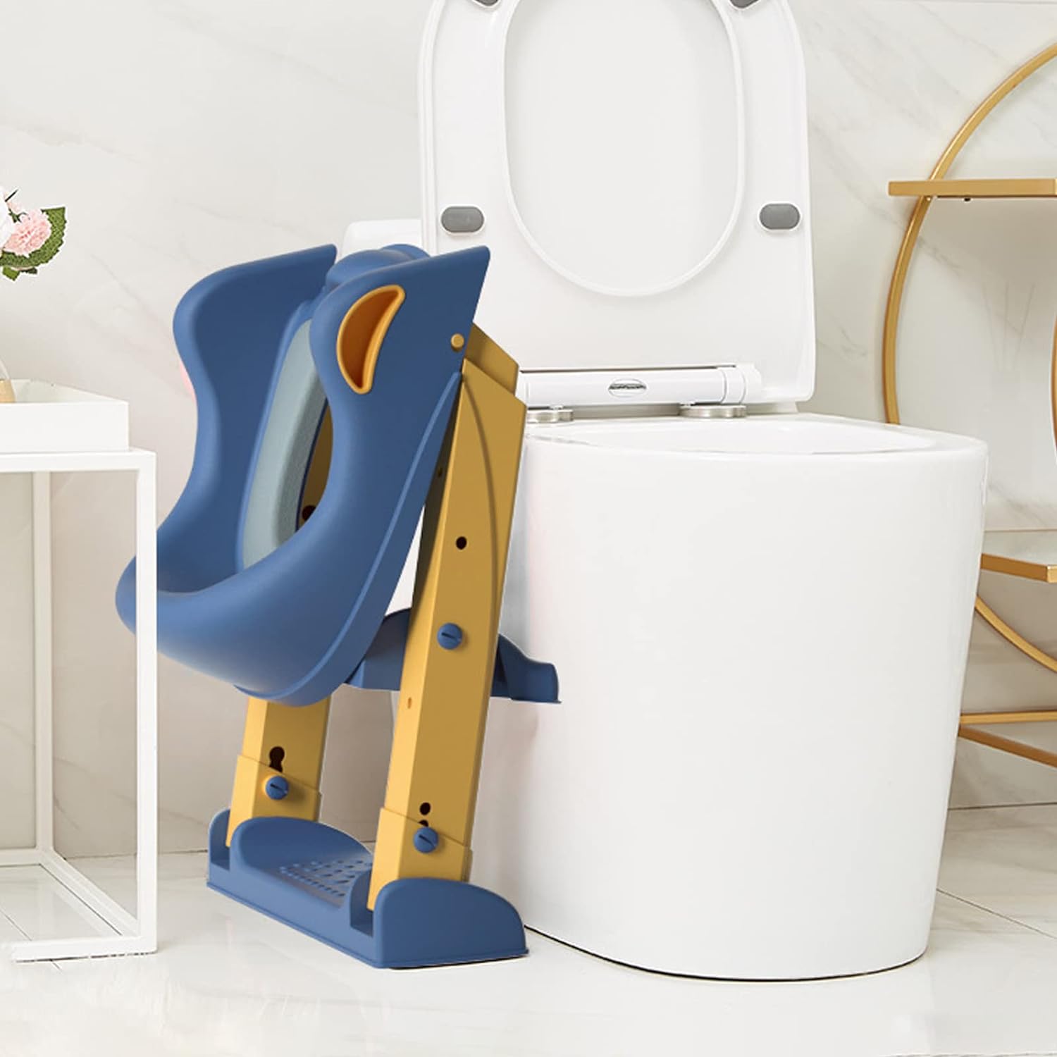 Potty Training Seat Step, Stool Ladder, Kids Boys Girls (Yellow) 4