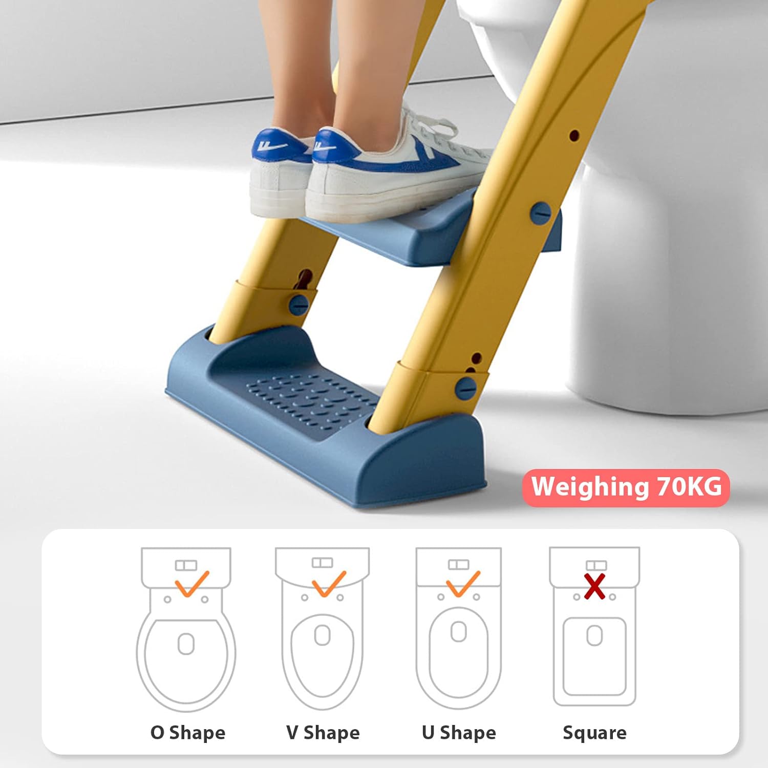 Potty Training Seat Step, Stool Ladder, Kids Boys Girls (Yellow) 5