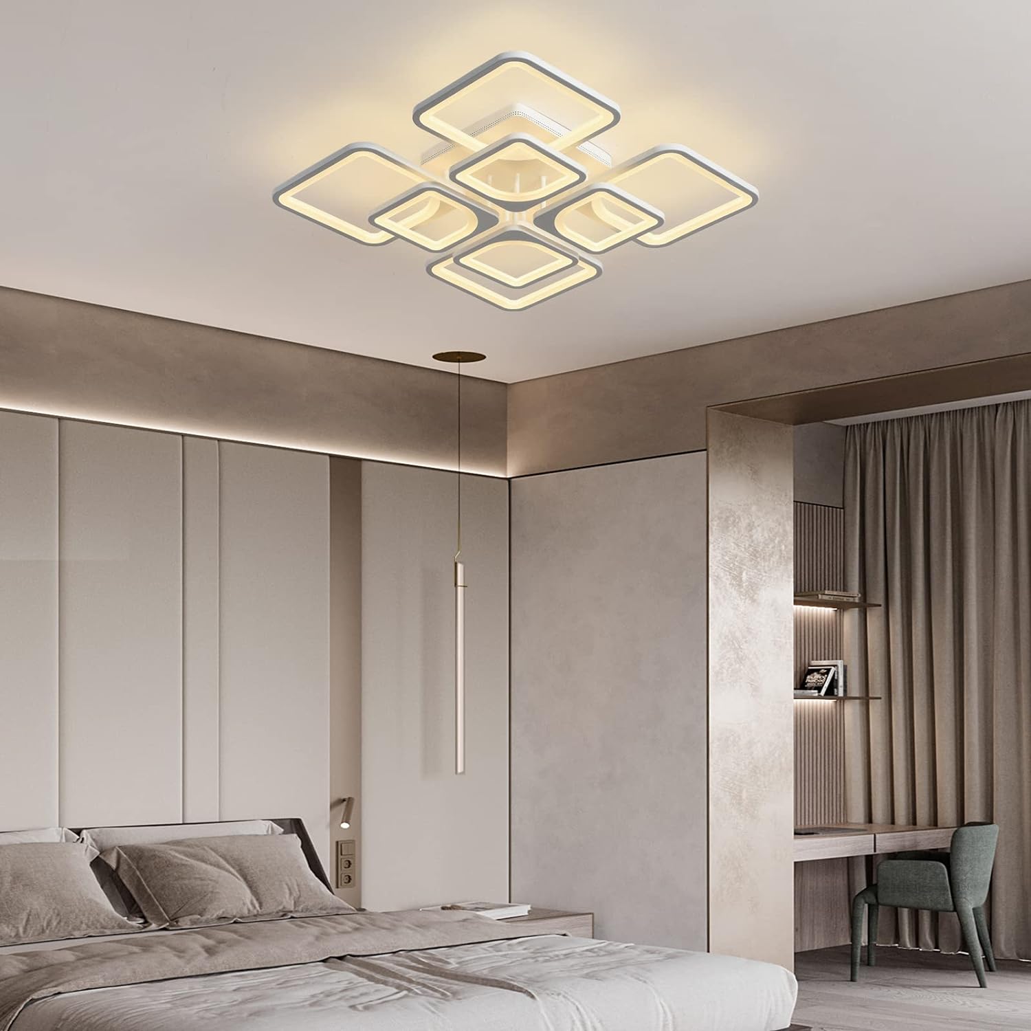 Modern LED Ceiling Light Dimmable with Remote Control 4