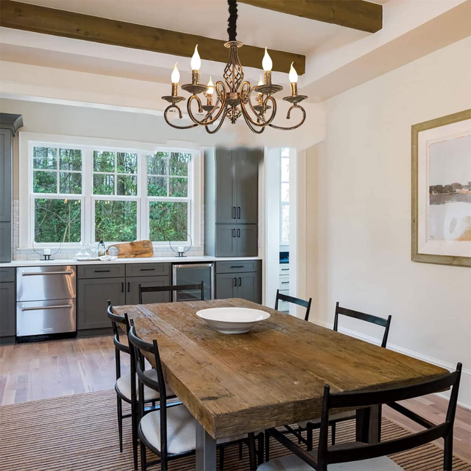 Rustic Chandeliers,6 -Light , French Country 6