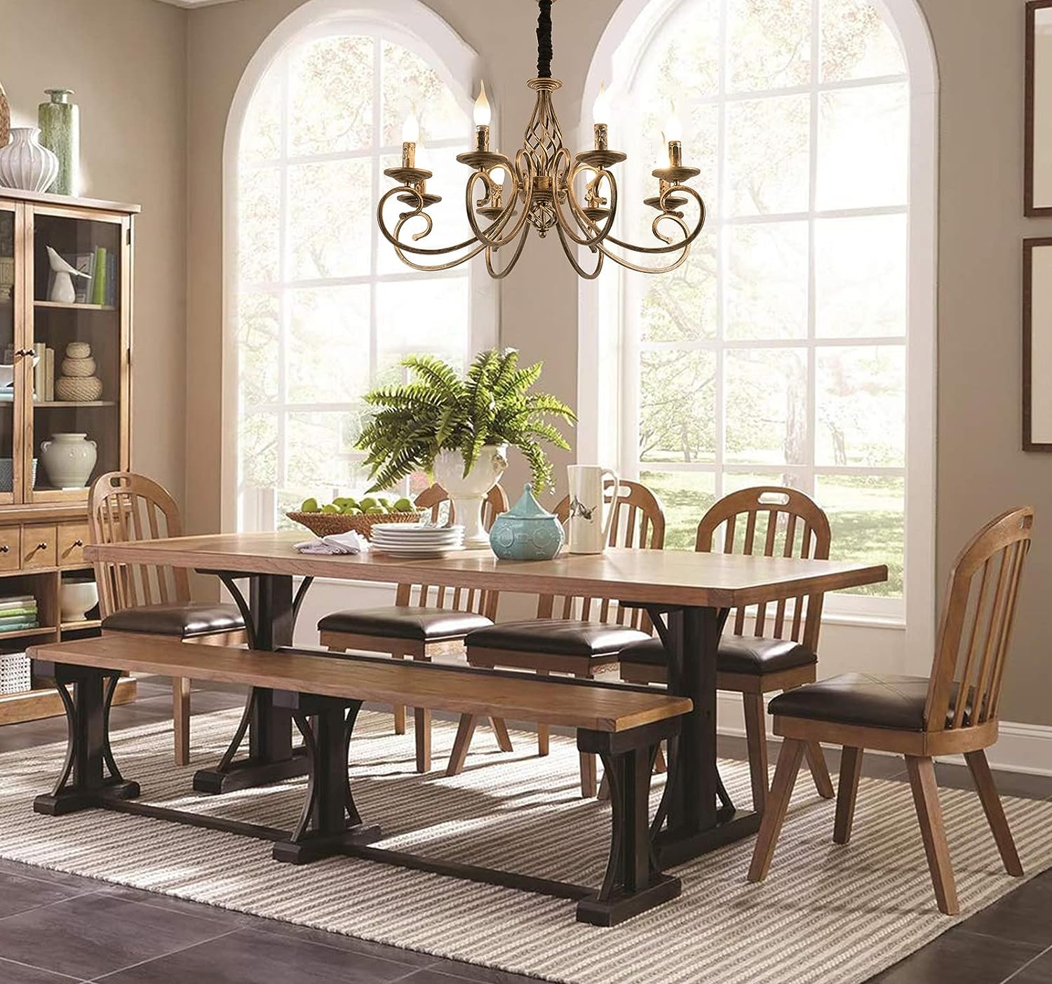 Rustic Chandeliers, 8-Light , French Country ,Vintage Iron 3