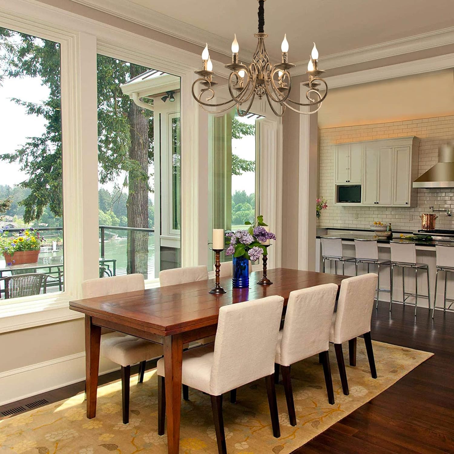 Rustic Chandeliers, 8-Light , French Country ,Vintage Iron 5