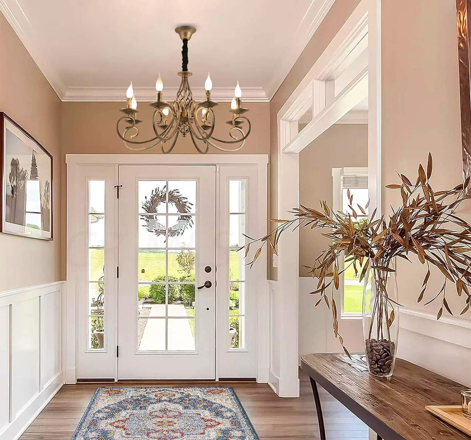 Rustic Chandeliers, 8-Light , French Country ,Vintage Iron 9