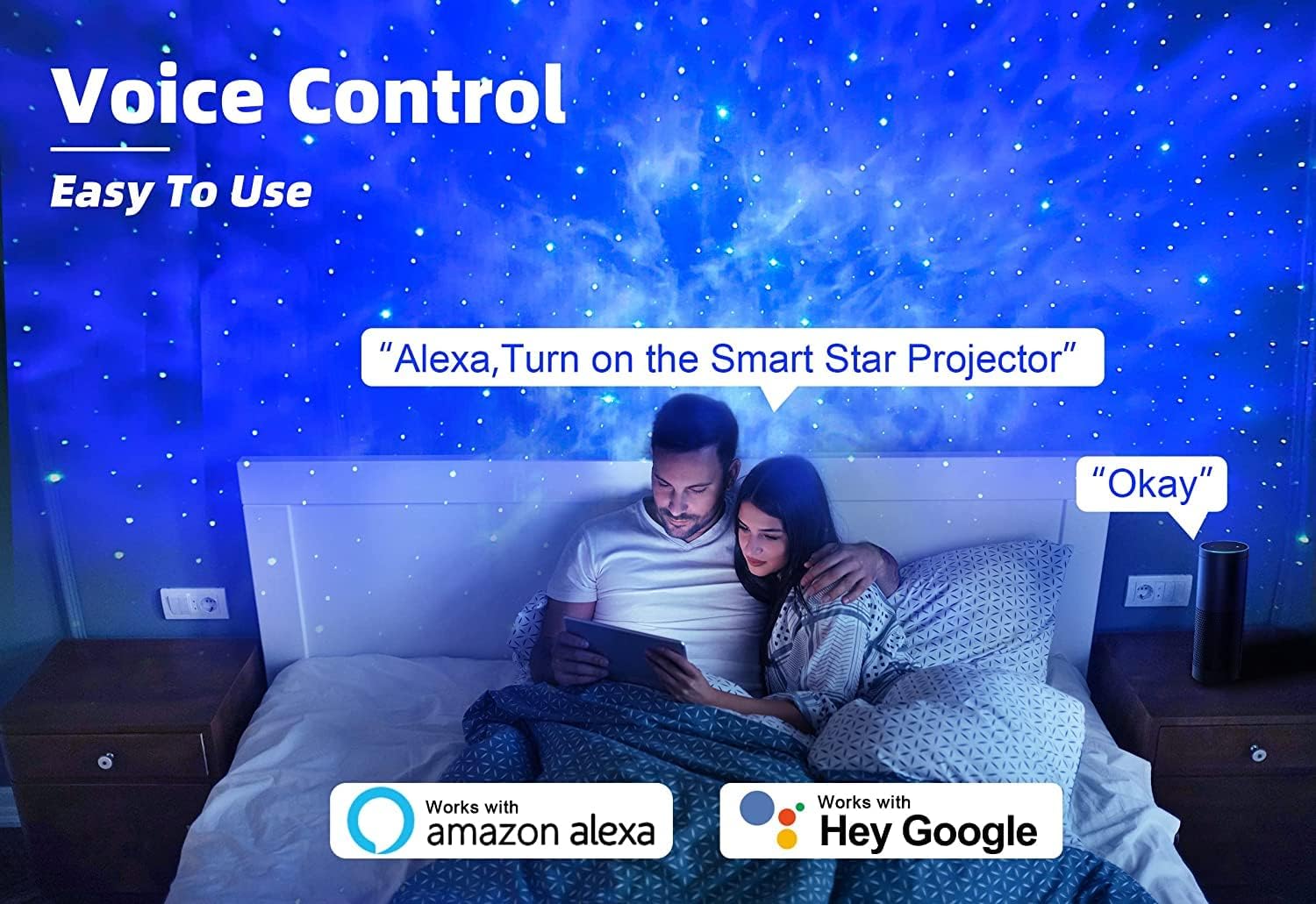 Star Projector Galaxy Light Bedroom connected with Alexa and Google Home 3