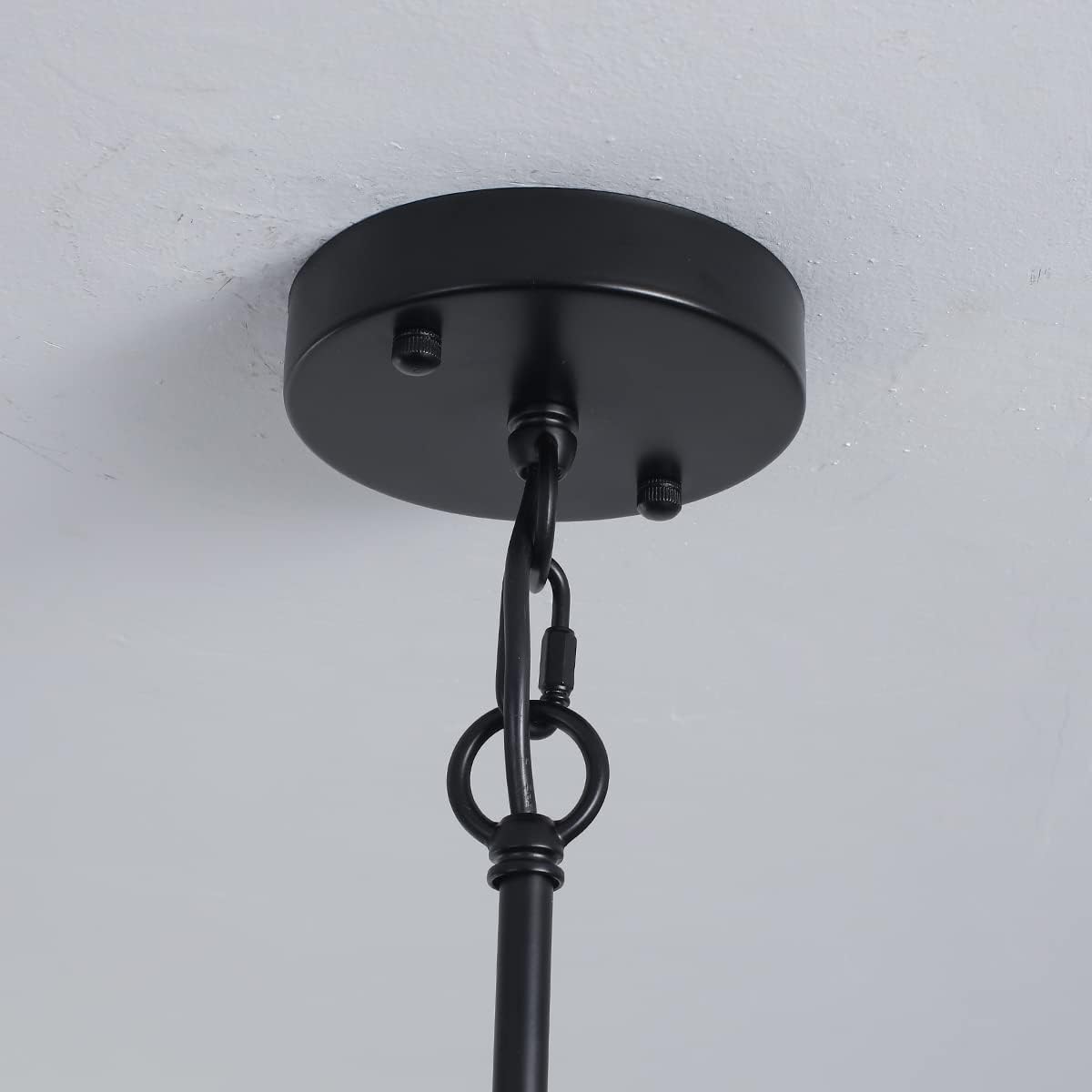 Farmhouse Pendant Light Rustic Lantern Chandelier Black 8