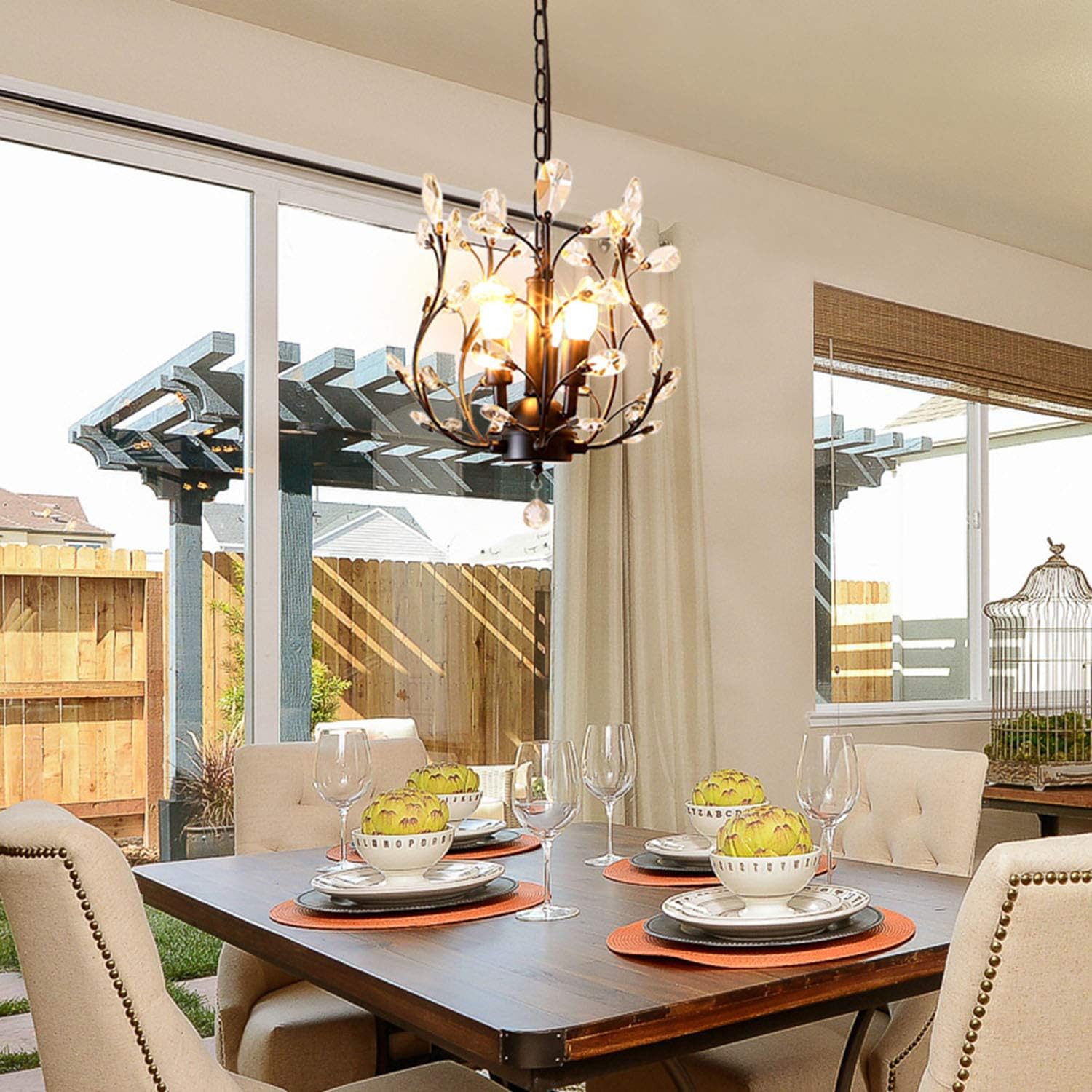 Crystal Chandeliers Lighting, 3 Light, Vintage 3