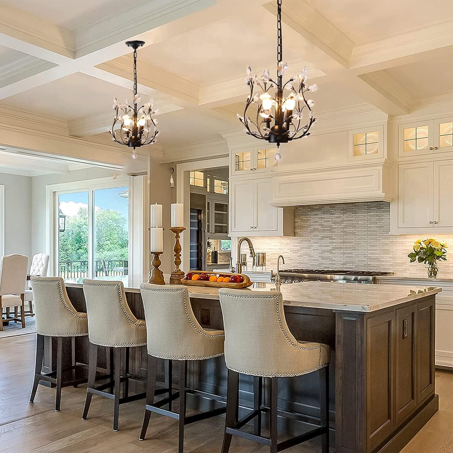 Crystal Chandeliers Lighting, 3 Light, Vintage 4