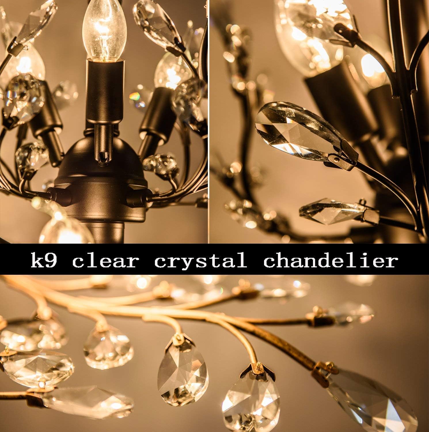 Crystal Chandeliers Lighting, 3 Light, Vintage 7