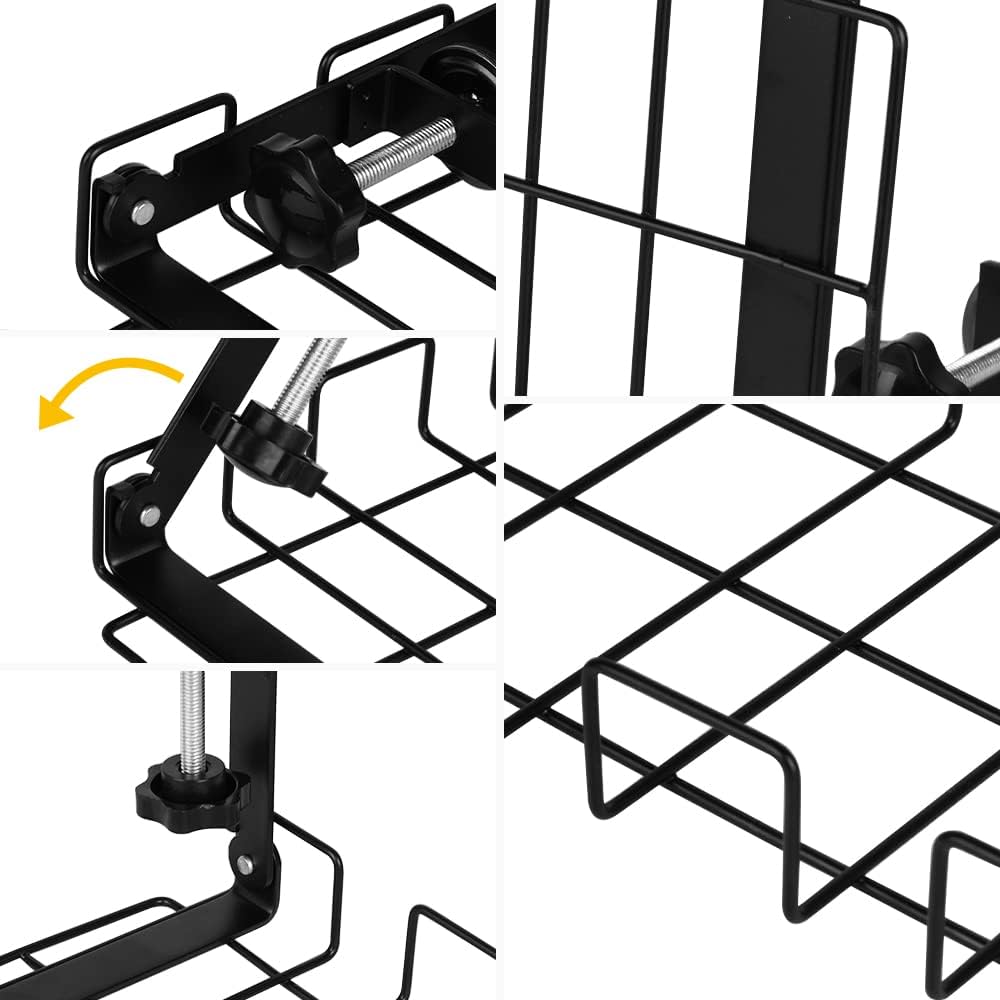 2 pack Under Desk Cable Management Tray, Black 5