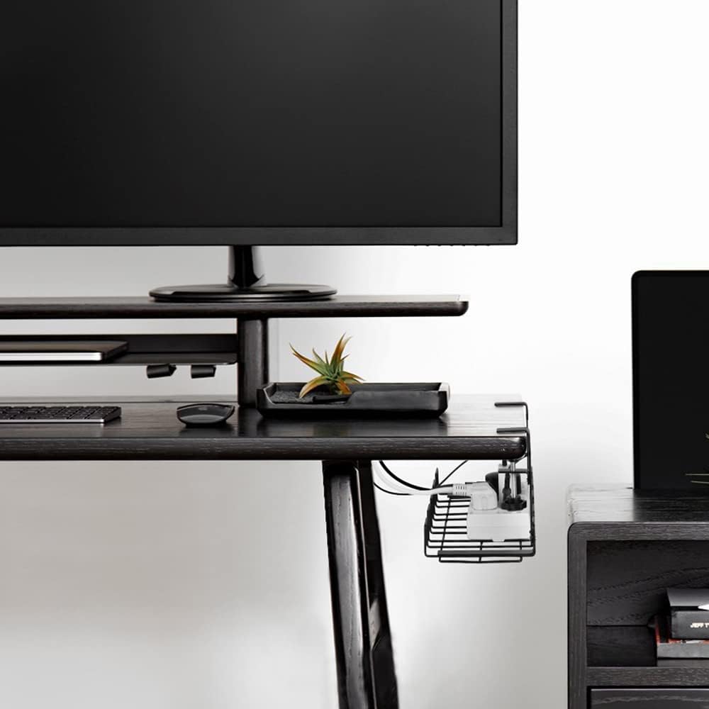 2 pack Under Desk Cable Management Tray, Black 6