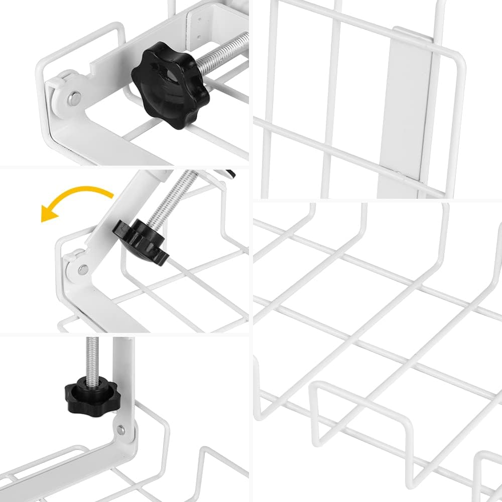 2 pack Under Desk Cable Management Tray, White 5