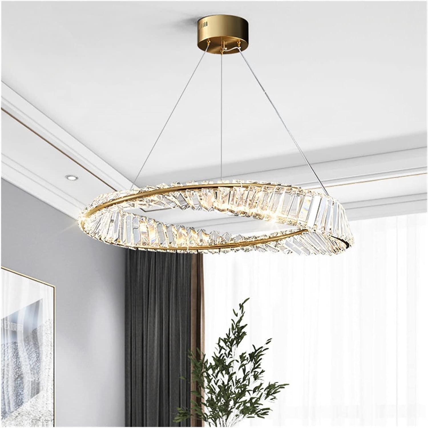 Modern Crystal Flushmount Chandeliers, Remote Control 7